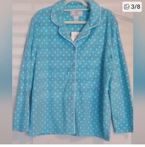 Karen Neuburger Light Blue Pajama Set with White Dots